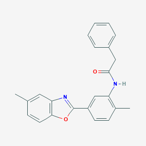 B186280 N-[2-methyl-5-(5-methyl-1,3-benzoxazol-2-yl)phenyl]-2-phenylacetamide CAS No. 5836-30-6