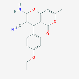 molecular formula C18H16N2O4 B186288 2-amino-4-(4-ethoxyphenyl)-7-methyl-5-oxo-4H,5H-pyrano[4,3-b]pyran-3-carbonitrile CAS No. 315246-05-0
