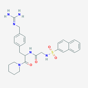 molecular formula C28H34N6O4S B018631 N(alpha)-(2-Naphthylsulfonylglycyl)-4-guanidinomethylphenylalaninepiperidide CAS No. 109273-51-0