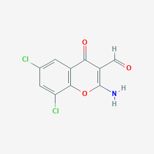 B186318 2-Amino-6,8-dichloro-4-oxochromene-3-carbaldehyde CAS No. 288399-45-1