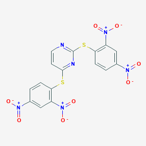 B186400 2,4-Bis[(2,4-dinitrophenyl)sulfanyl]pyrimidine CAS No. 73768-66-8
