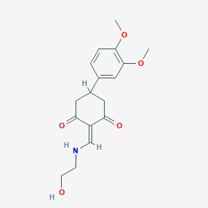 molecular formula C17H21NO5 B186436 5-(3,4-Dimethoxyphenyl)-2-[(2-hydroxyethylamino)methylidene]cyclohexane-1,3-dione CAS No. 6124-15-8