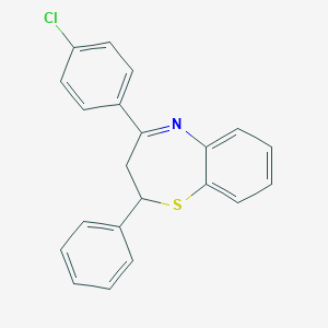 B186458 4-(4-Chlorophenyl)-2-phenyl-2,3-dihydro-1,5-benzothiazepine CAS No. 64820-43-5