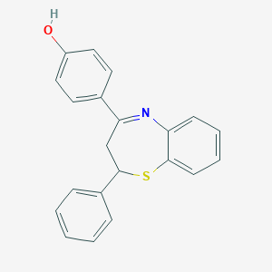 B186460 4-(2-Phenyl-2,3-dihydro-1,5-benzothiazepin-4-yl)phenol CAS No. 64820-41-3
