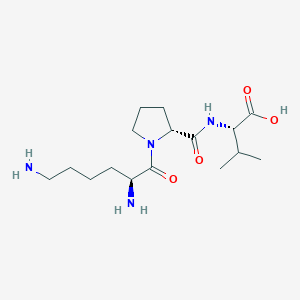 molecular formula C16H30N4O4 B186605 L-Valine, L-lysyl-D-prolyl- CAS No. 125905-17-1