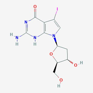 2-Amino-7-((2R,4S,5R)-4-hydroxy-5-(hydroxymethyl)tetrahydrofuran-2-yl)-5-iodo-1H-pyrrolo[2,3-d]pyrimidin-4(7H)-one