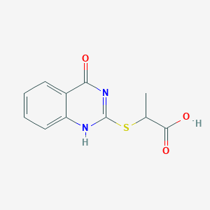 molecular formula C11H10N2O3S B186809 2-(4-氧代-1,4-二氢-喹唑啉-2-基硫代基)-丙酸 CAS No. 328977-86-2