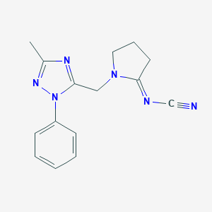 molecular formula C15H16N6 B186897 (1-((3-Methyl-1-phenyl-1H-1,2,4-triazol-5-yl)methyl)-2-pyrrolidinylidene)cyanamide CAS No. 159383-37-6