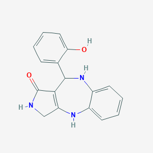 B186900 3,4,9,10-Tetrahydro-10-(2-hydroxyphenyl)pyrrolo(3,4-b)(1,5)benzodiazepin-1(2H)-one CAS No. 137987-40-7