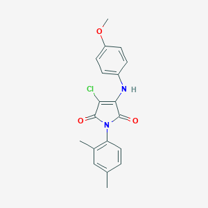 molecular formula C19H17ClN2O3 B187113 3-chloro-1-(2,4-dimethylphenyl)-4-(4-methoxyanilino)-1H-pyrrole-2,5-dione CAS No. 6138-44-9