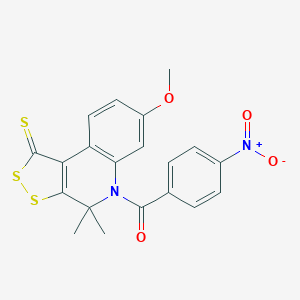 molecular formula C20H16N2O4S3 B187192 (7-Methoxy-4,4-dimethyl-1-sulfanylidenedithiolo[3,4-c]quinolin-5-yl)-(4-nitrophenyl)methanone CAS No. 5311-61-5