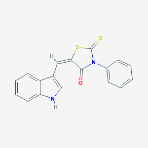 molecular formula C18H12N2OS2 B187211 (5E)-5-(1H-indol-3-ylmethylidene)-3-phenyl-2-sulfanylidene-1,3-thiazolidin-4-one CAS No. 93656-20-3