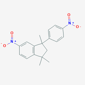 molecular formula C18H18N2O4 B187220 1,1,3-Trimethyl-5-nitro-3-(4-nitrophenyl)indane CAS No. 86126-32-1