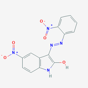 B187238 5-Nitro-3-[2-(2-nitrophenyl)hydrazinyl]indol-2-one CAS No. 21303-43-5
