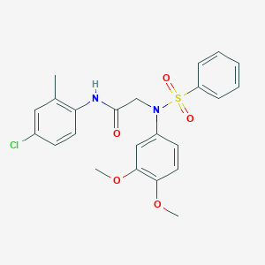 B187319 N-(4-Chloro-2-methylphenyl)-2-(N-(3,4-dimethoxyphenyl)phenylsulfonamido)acetamide CAS No. 335208-47-4