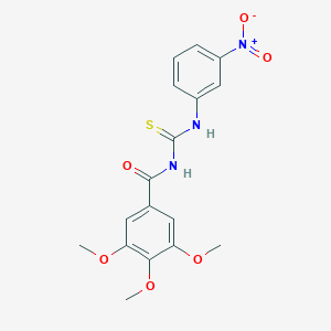 molecular formula C17H17N3O6S B187346 Benzamide, 3,4,5-trimethoxy-N-[[(3-nitrophenyl)amino]thioxomethyl]- CAS No. 74717-16-1