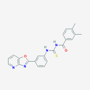 molecular formula C22H18N4O2S B187350 3,4-dimethyl-N-[[3-([1,3]oxazolo[4,5-b]pyridin-2-yl)phenyl]carbamothioyl]benzamide CAS No. 6425-83-8