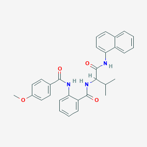 2-[(4-methoxybenzoyl)amino]-N-[3-methyl-1-(naphthalen-1-ylamino)-1-oxobutan-2-yl]benzamide
