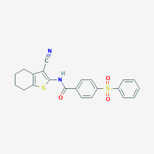 4-(benzenesulfonyl)-N-(3-cyano-4,5,6,7-tetrahydro-1-benzothiophen-2-yl)benzamide