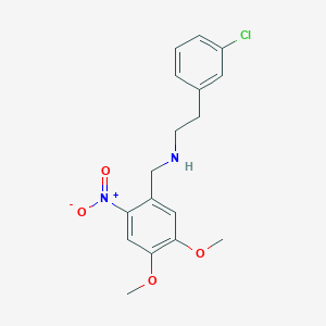 molecular formula C17H19ClN2O4 B187438 2-(3-chlorophenyl)-N-[(4,5-dimethoxy-2-nitrophenyl)methyl]ethanamine CAS No. 5566-47-2