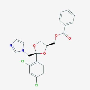 molecular formula C21H18Cl2N2O4 B187453 cis-2-(2,4-Dichlorophenyl)-2-(1H-imidazol-1-ylmethyl)-1,3-dioxolane-4-ylmethyl benzoate CAS No. 70894-66-5