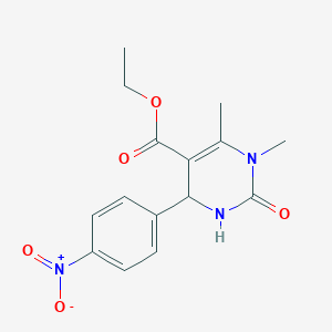 molecular formula C15H17N3O5 B187505 Ethyl 1,6-dimethyl-4-(4-nitrophenyl)-2-oxo-1,2,3,4-tetrahydropyrimidine-5-carboxylate CAS No. 301319-39-1