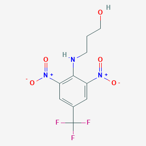molecular formula C10H10F3N3O5 B187507 1-Propanol, 3-((2,6-dinitro-4-(trifluoromethyl)phenyl)amino)- CAS No. 62421-58-3