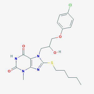 molecular formula C20H25ClN4O4S B187540 7-[3-(4-chlorophenoxy)-2-hydroxypropyl]-3-methyl-8-(pentylsulfanyl)-3,7-dihydro-1H-purine-2,6-dione CAS No. 4595-05-5