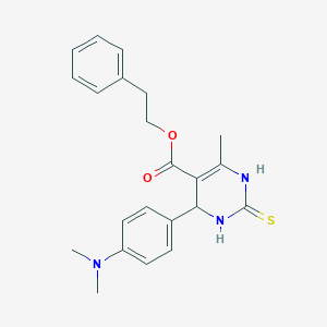 molecular formula C22H25N3O2S B187602 phenethyl 4-(4-dimethylaminophenyl)-6-methyl-2-sulfanylidene-3,4-dihydro-1H-pyrimidine-5-carboxylate CAS No. 5478-15-9