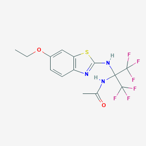 molecular formula C14H13F6N3O2S B187826 N-[2-[(6-ethoxy-1,3-benzothiazol-2-yl)amino]-1,1,1,3,3,3-hexafluoropropan-2-yl]acetamide CAS No. 4598-21-4