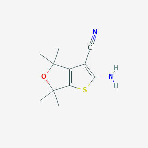B187854 2-Amino-4,4,6,6-tetramethyl-4,6-dihydrothieno[2,3-c]furan-3-carbonitrile CAS No. 447412-24-0
