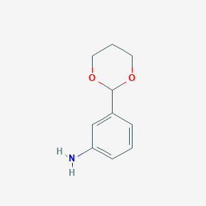 molecular formula C10H13NO2 B187860 3-(1,3-二氧杂环己-2-基)苯胺 CAS No. 168551-56-2