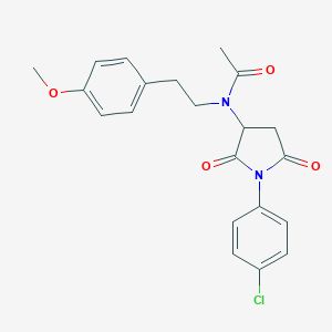 B187882 N-[1-(4-chlorophenyl)-2,5-dioxopyrrolidin-3-yl]-N-[2-(4-methoxyphenyl)ethyl]acetamide CAS No. 5767-85-1