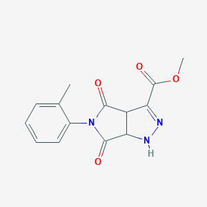 B187899 Methyl 5-(2-methylphenyl)-4,6-dioxo-1,3a,4,5,6,6a-hexahydropyrrolo[3,4-c]pyrazole-3-carboxylate CAS No. 5633-84-1