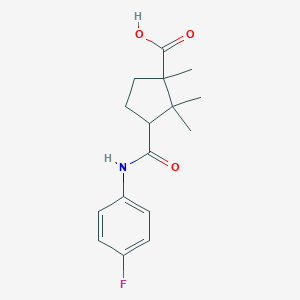 molecular formula C16H20FNO3 B187916 3-[(4-氟苯基)氨基羰基]-1,2,2-三甲基环戊烷-1-羧酸 CAS No. 304666-33-9