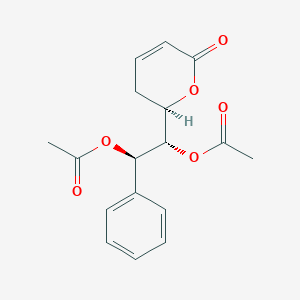 B187956 [(1S,2R)-2-Acetyloxy-1-[(2R)-6-oxo-2,3-dihydropyran-2-yl]-2-phenylethyl] acetate CAS No. 136778-40-0