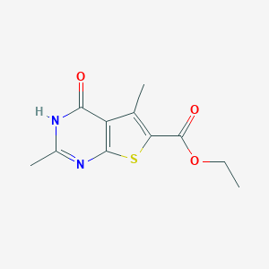 molecular formula C11H12N2O3S B188038 2,5-二甲基-4-氧代-3,4-二氢噻吩并[2,3-d]嘧啶-6-羧酸乙酯 CAS No. 23903-53-9