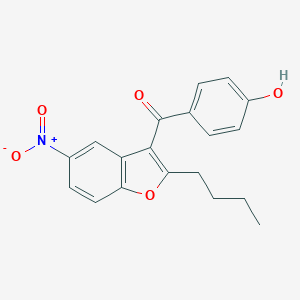 molecular formula C19H17NO5 B188110 (2-Butyl-5-nitrobenzofuran-3-yl)(4-hydroxyphenyl)methanone CAS No. 141645-16-1