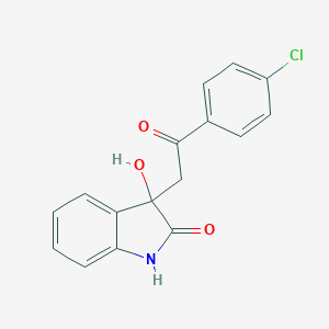 molecular formula C16H12ClNO3 B188204 3-[2-(4-chlorophenyl)-2-oxoethyl]-3-hydroxy-1,3-dihydro-2H-indol-2-one CAS No. 23241-13-6