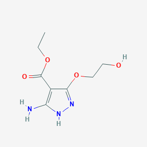 molecular formula C8H13N3O4 B188216 ethyl 3-amino-5-(2-hydroxyethoxy)-1H-pyrazole-4-carboxylate CAS No. 117717-17-6