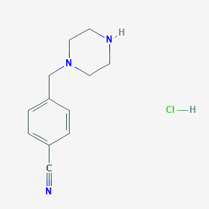 molecular formula C12H16ClN3 B018826 4-(Piperazin-1-ylmethyl)benzonitrile hydrochloride CAS No. 1158548-82-3