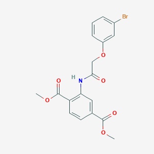 molecular formula C18H16BrNO6 B188290 Dimethyl 2-[[2-(3-bromophenoxy)acetyl]amino]benzene-1,4-dicarboxylate CAS No. 6158-89-0