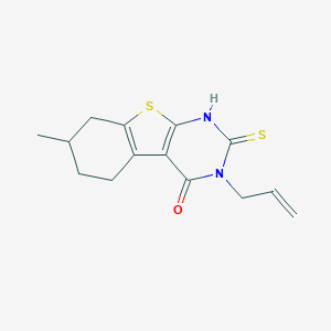 molecular formula C14H16N2OS2 B188294 3-烯丙基-2-巯基-7-甲基-5,6,7,8-四氢[1]苯并噻吩并[2,3-d]嘧啶-4(3H)-酮 CAS No. 307512-22-7