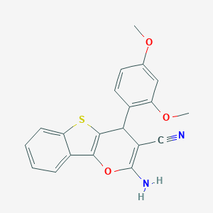 molecular formula C20H16N2O3S B188314 2-amino-4-(2,4-dimethoxyphenyl)-4H-[1]benzothieno[3,2-b]pyran-3-carbonitrile CAS No. 5893-58-3