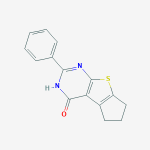 B188347 4H-Cyclopenta(4,5)thieno(2,3-d)pyrimidin-4-one, 1,5,6,7-tetrahydro-2-phenyl- CAS No. 18678-30-3