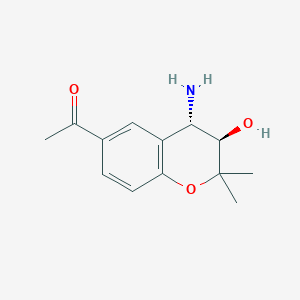 molecular formula C13H17NO3 B188364 1-((3R,4S)-4-Amino-3-hydroxy-2,2-dimethylchroman-6-YL)ethanone CAS No. 175133-79-6