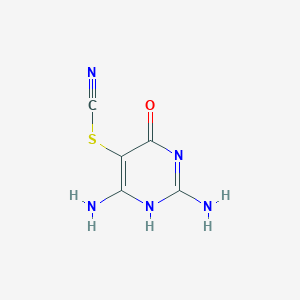 molecular formula C5H5N5OS B018839 2,6-二氨基-5-硫氰酸嘧啶-4(3H)-酮 CAS No. 22288-75-1