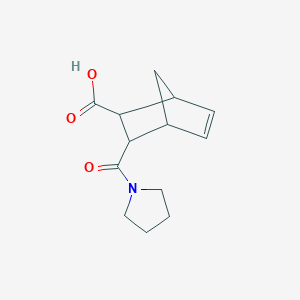 molecular formula C13H17NO3 B188417 3-(Pyrrolidine-1-carbonyl)-bicyclo[2.2.1]hept-5-ene-2-carboxylic acid CAS No. 436811-25-5