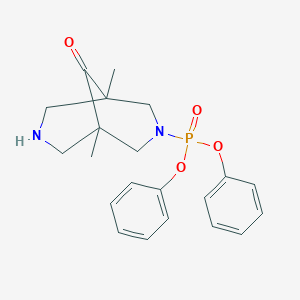 B188444 1,5-Dimethyl-3-(diphenoxyphosphoryl)-9-oxo-3,7-diazabicyclo(3.3.1)nonane CAS No. 172881-96-8