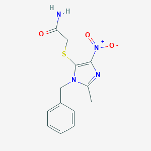 B188449 Acetamide, 2-((1-benzyl-2-methyl-4-nitro-1H-imidazol-5-YL)thio)- CAS No. 77952-74-0